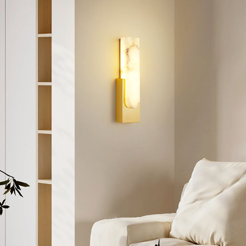 Lámpara de pared LED de alabastro artificial Agatha