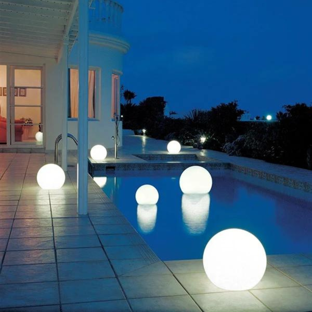 Alabaster Sphere Garden Lights