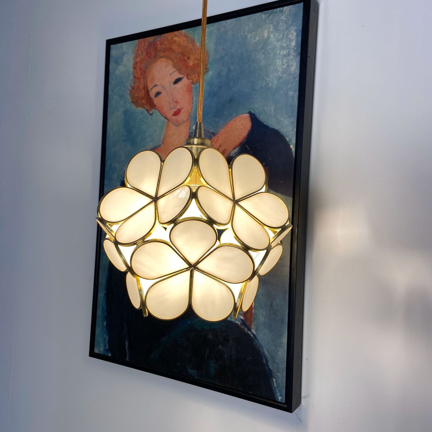 Nordic Handmade Brass Glass Pendant Lamp