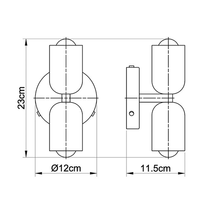 Luz de pared acrílica moderna de arriba hacia abajo