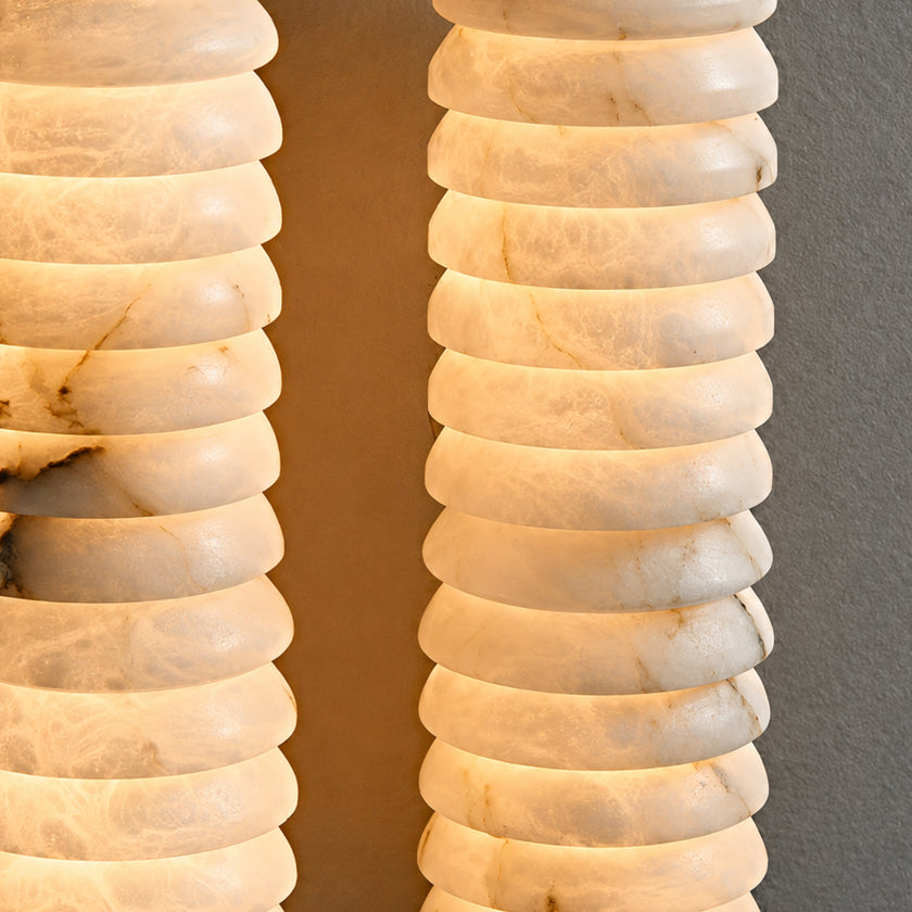 Calla Ribbed Nordic Modern Alabaster Stone Wall Light