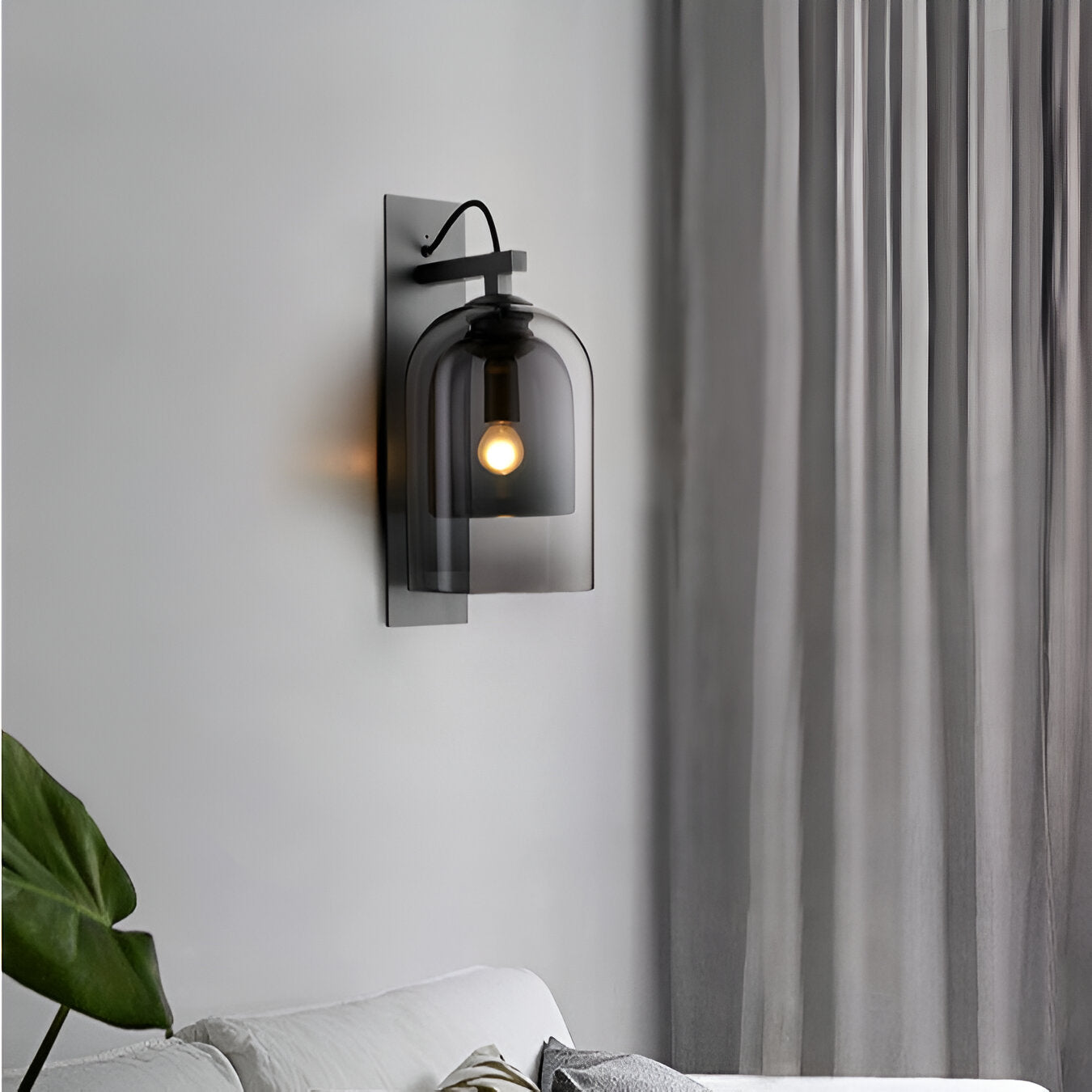 Nordic Modern Simple Dual Dome Glass Shade Wall Lamp