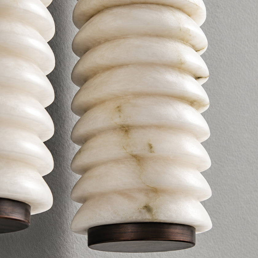 Calla Ribbed Nordic Modern Alabaster Stone Wall Light
