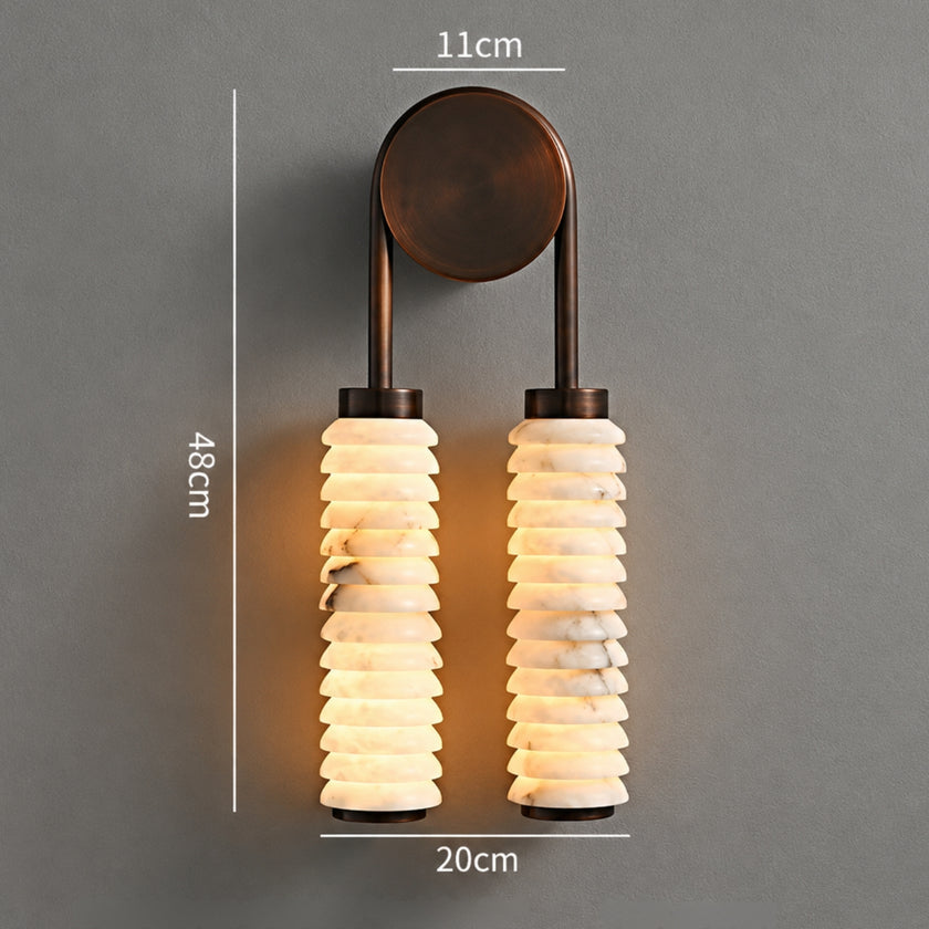 Calla Ribbed Nordic Modern Alabaster Stone Wall Light