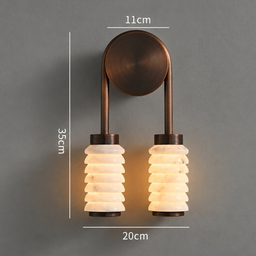 Calla Ribbed Nordic Modern Alabaster Stone Wall Light