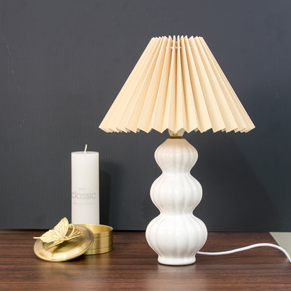 Retro Korean Style Pleated Skirt Table Lamp