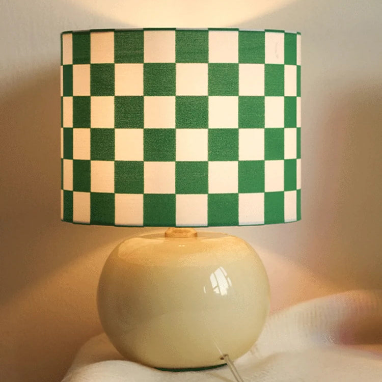 Classic Checkerboard Glass Table Lamp