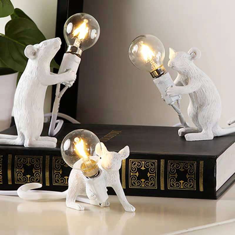 Resin Night Mouse Table Lamp