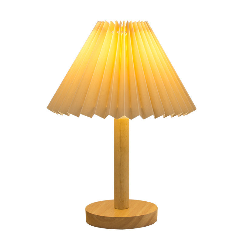 Korean Retro Vintage Solid Wood Table Lamp