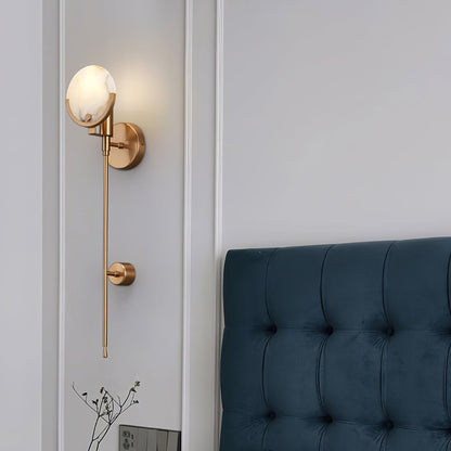 Alabaster Marble Ava Brass Wall Lamp