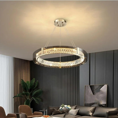 Nordic Crystal Stainless Steel Glass Chandelier
