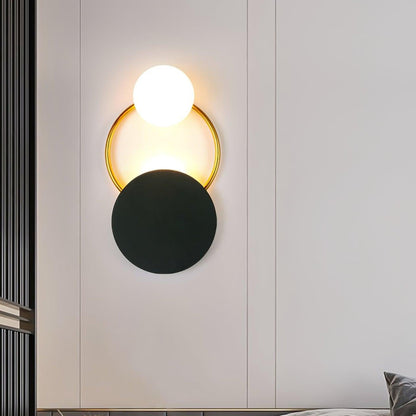 Black Circular Rings Wall Lamp