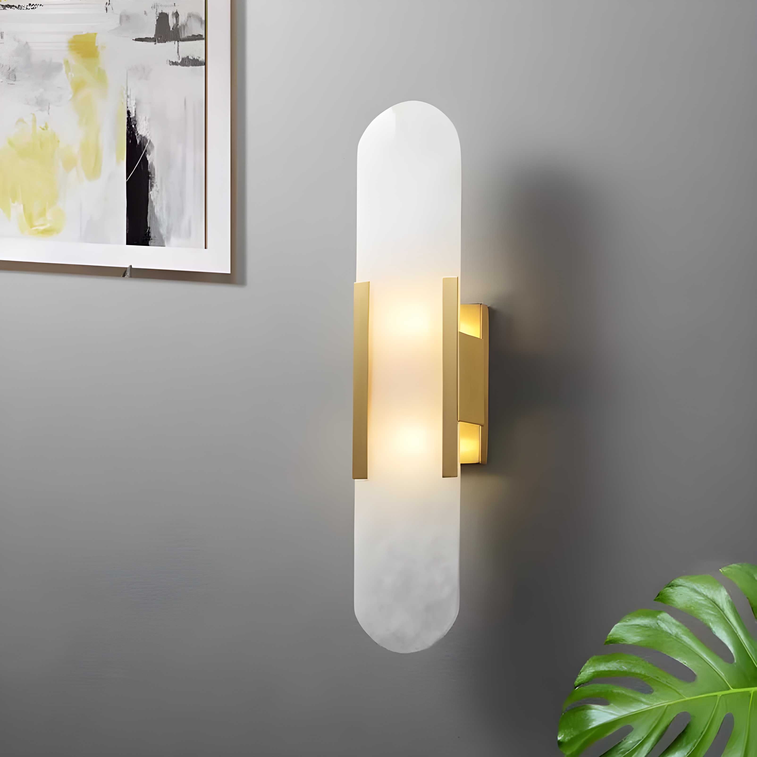 Elongated Alabaster Wall Lamp