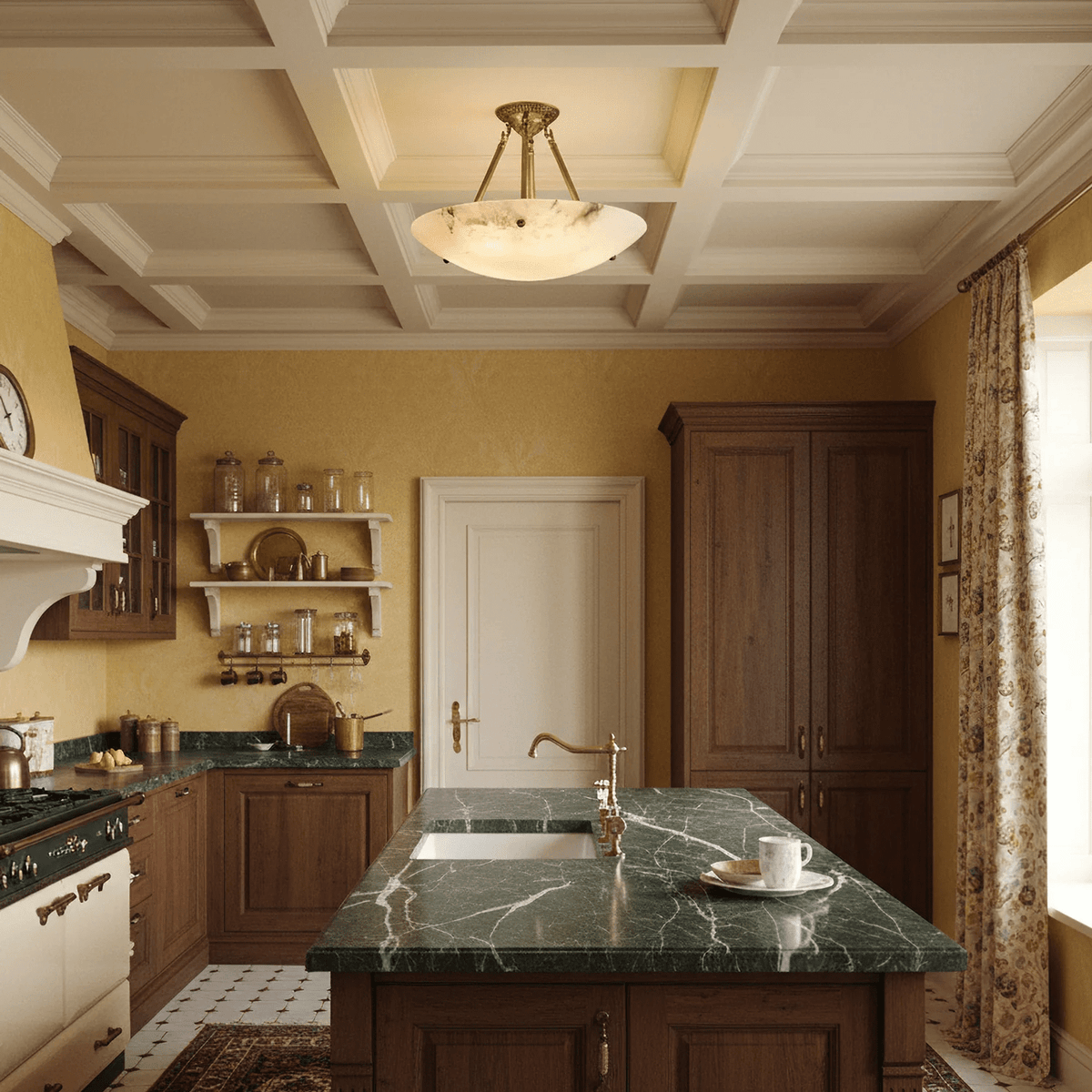 Ingrid Retro Alabaster Ceiling Light