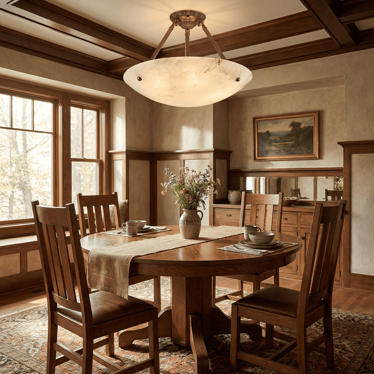 Ingrid Retro Alabaster Ceiling Light
