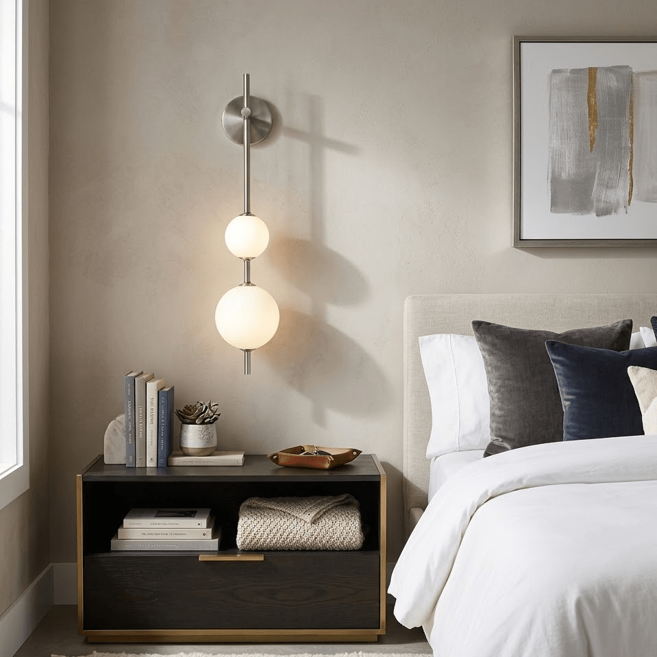 Evelia Nordic Vertical Plastic Globe Wall Light