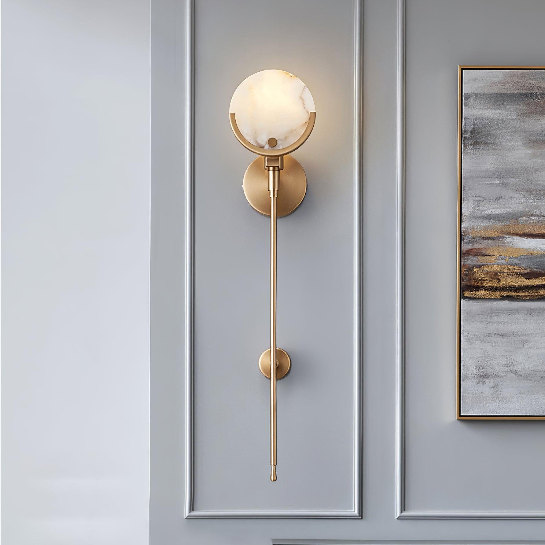 Alabaster Marble Ava Brass Wall Lamp