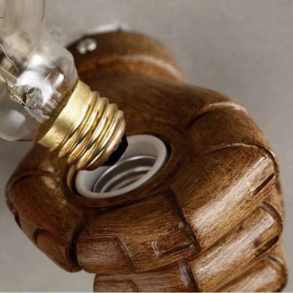 Retro Creative Wooden Fist Wall Lamp