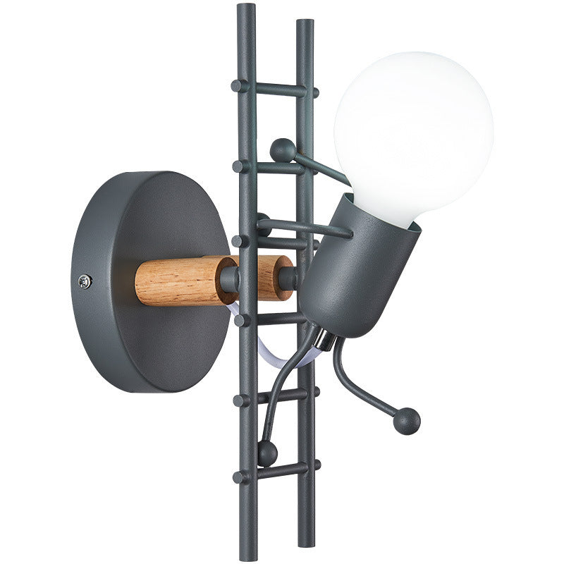 Retro IJzeren Kunst Schurk Trap Wandlamp