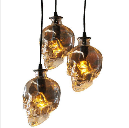 Clear Glass Skull Wall Lamp