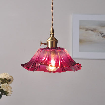 Vintage Radiant Lotus Glass Pendant Lamp