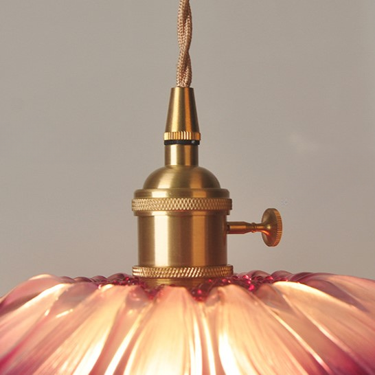 Vintage Radiant Lotus Glass Pendant Lamp