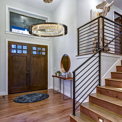 Nordic Crystal Stainless Steel Glass Chandelier