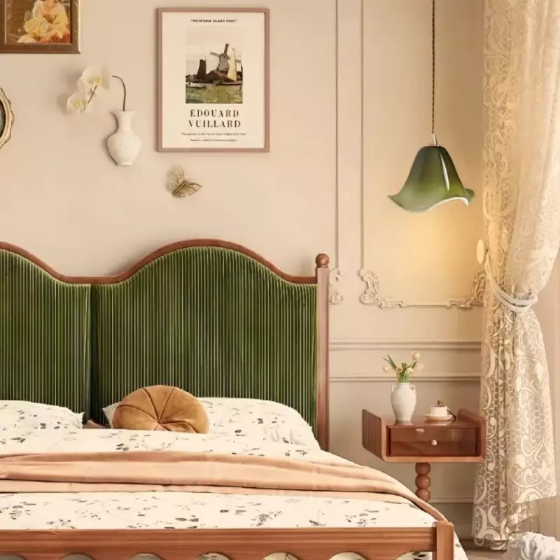 Verdantia Glow Retro Floral Green Glass Pendant Light