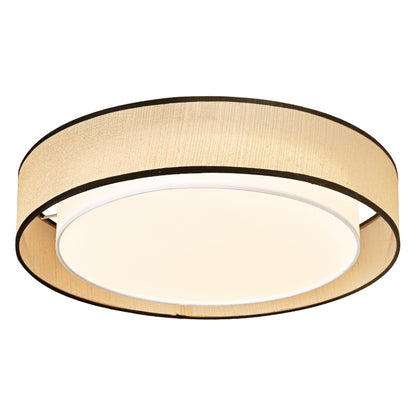 Merion Linen Drum Shade Flush Mount Round Ceiling Light