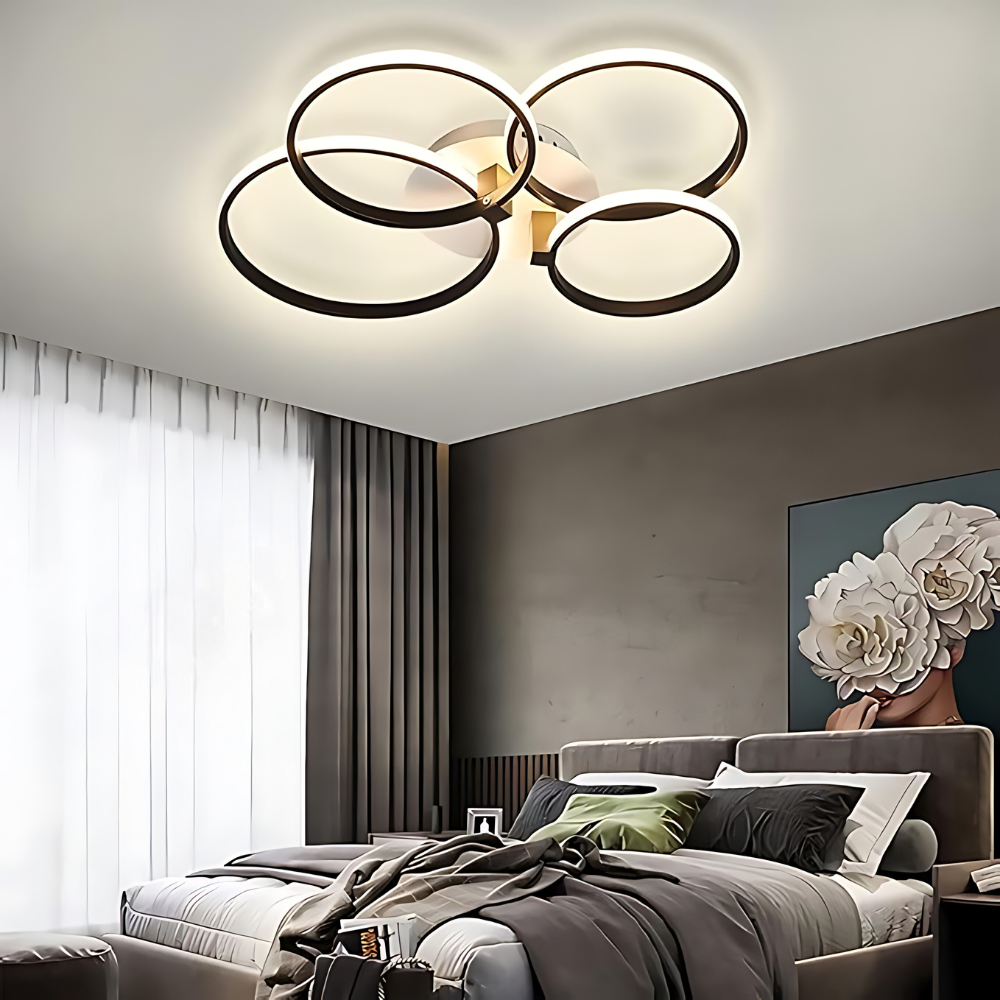 Modern Black Metal Chandelier Ceiling Lamp