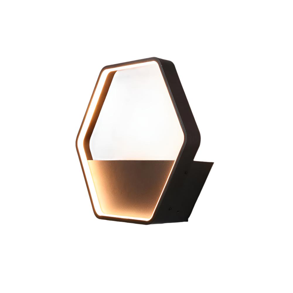 Minimalist Hexagonal Ring With Shelf  IP65 Waterproof Outdoor Lamp