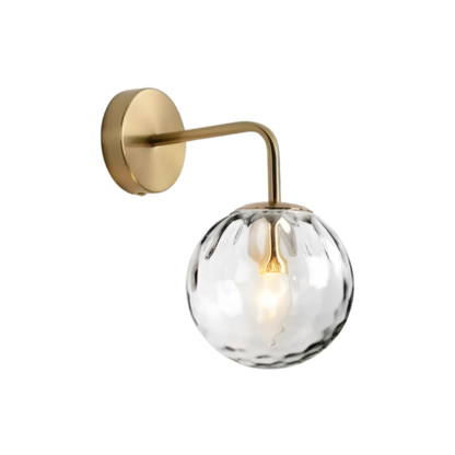 Modern Retro Rippled Glass Sphere Wall Lamp