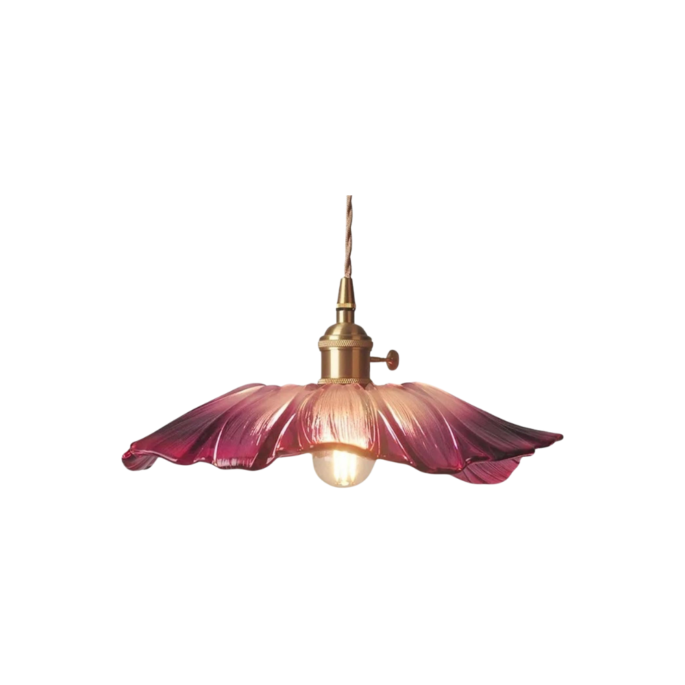 Vintage Stralende Lotus Glazen Hanglamp