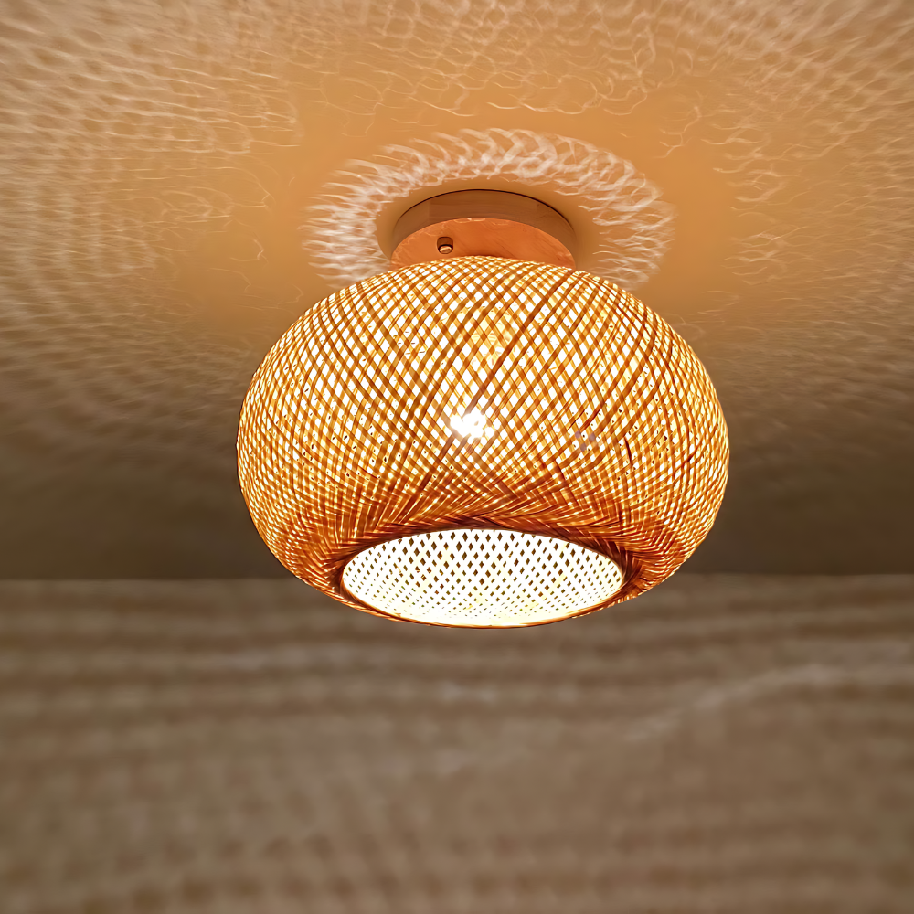 Muto Lampada da Soffitto in Rattan Fatta a Mano