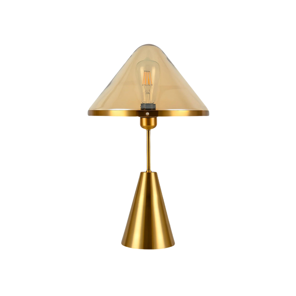 Golden Mushroom Delight Table Lamp