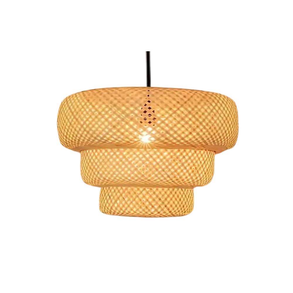 Boho Bamboo Pendant Light Fixture