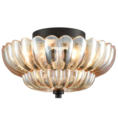 Aura Vintage Amber Petal Glass Ceiling Light