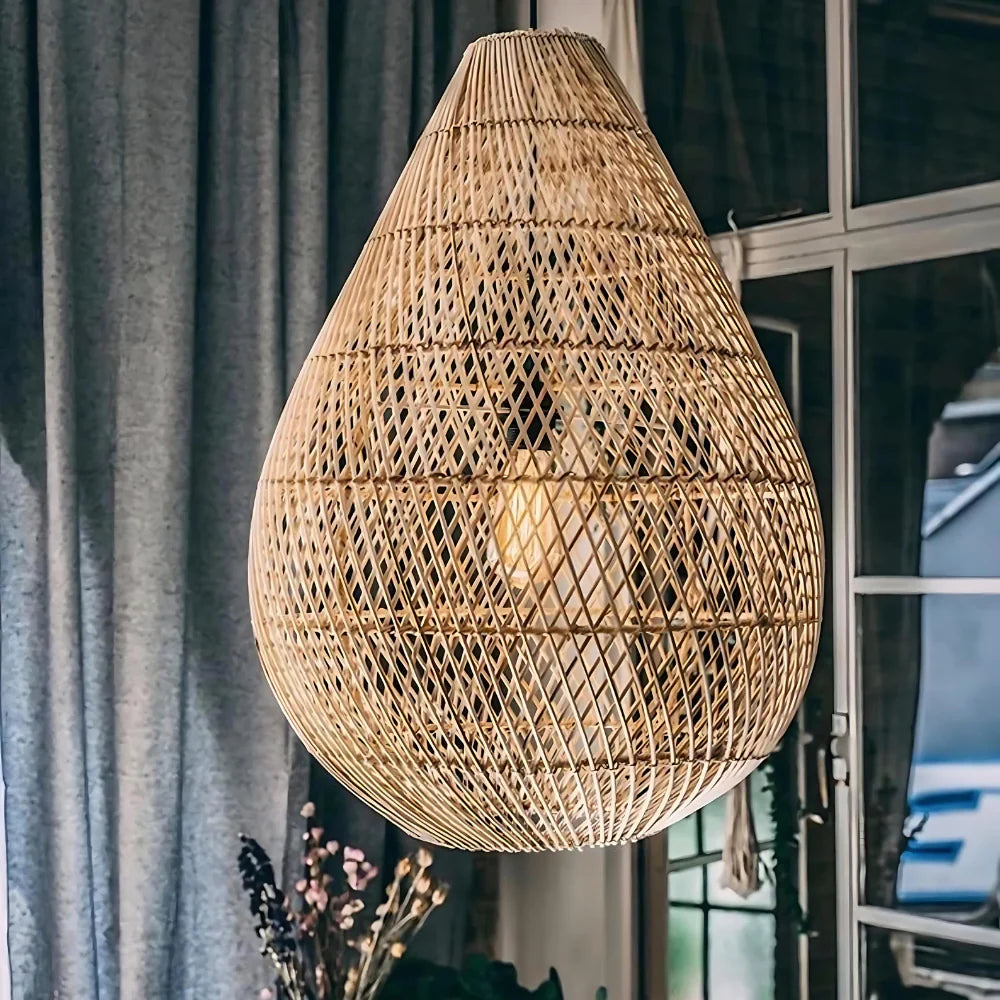 Die Bohemian Faden Rattanlampe