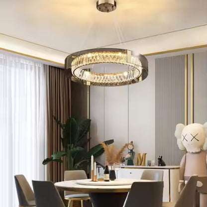 Nordic Crystal Stainless Steel Glass Chandelier