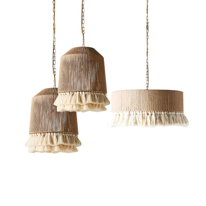 Bohemian Vintage Hemp Rope Tassel Chandelier