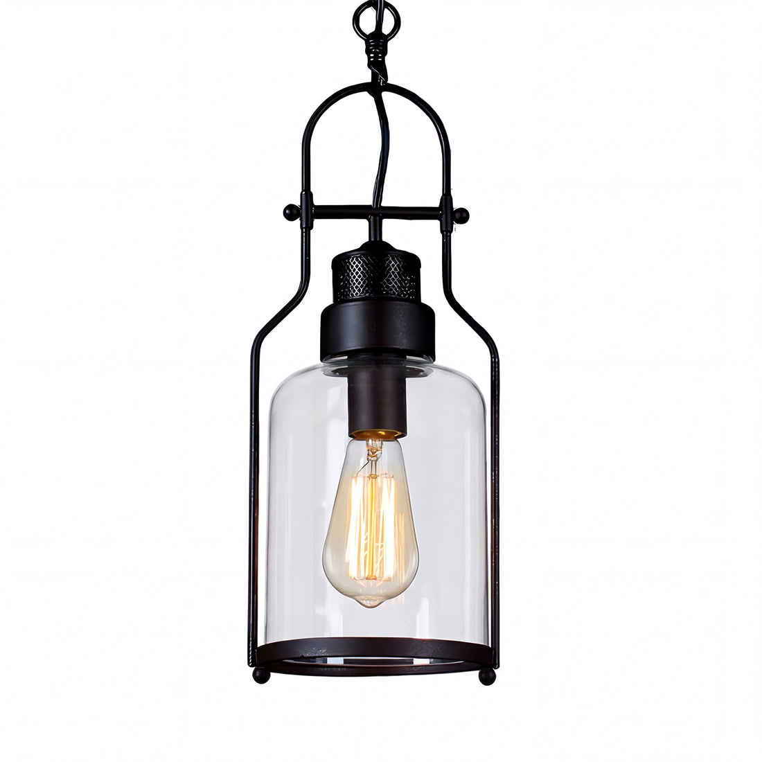 Industrial Vintage Iron Glass Jar Pendant Light