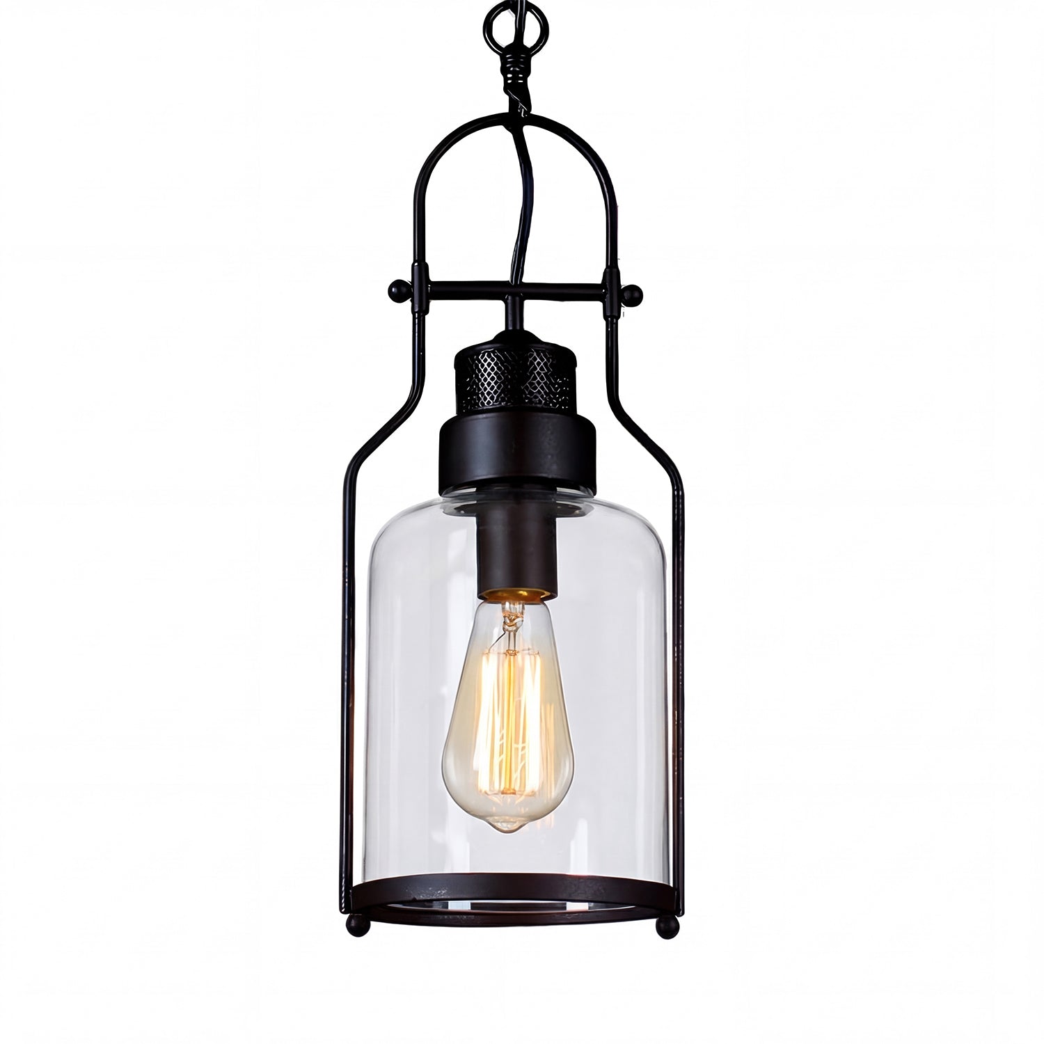Industrial Vintage Iron Glass Jar Pendant Light