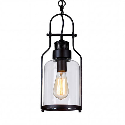 Industrial Vintage Iron Glass Jar Pendant Light