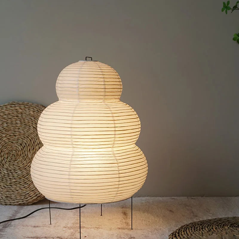 Japanese Wabi-Sabi White Rice Paper Table Lamp