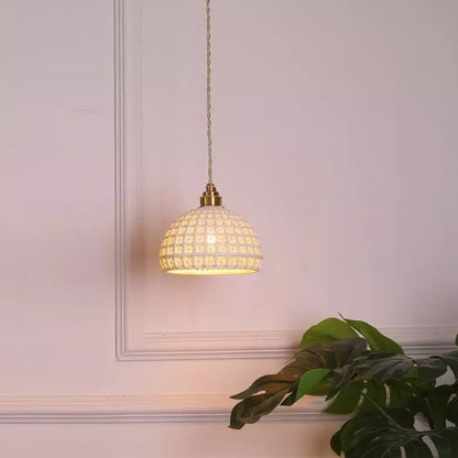 Lampadario LED in ceramica e ottone nordico