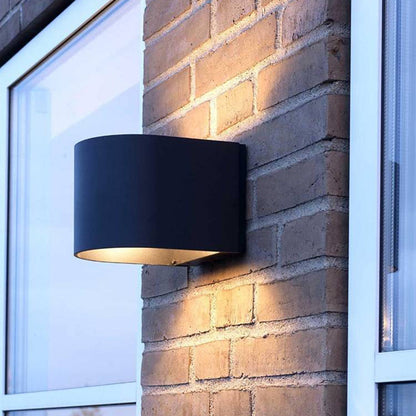 Lampe extérieure étanche IP65 résistante aux intempéries en cylindre noir