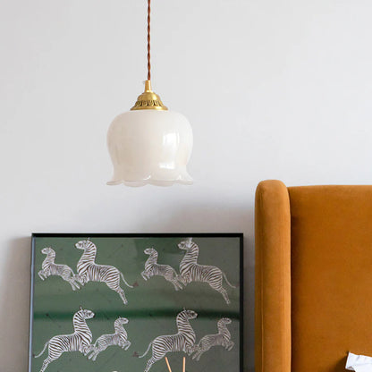 Maison Charm French Cream Glass Pendant Light