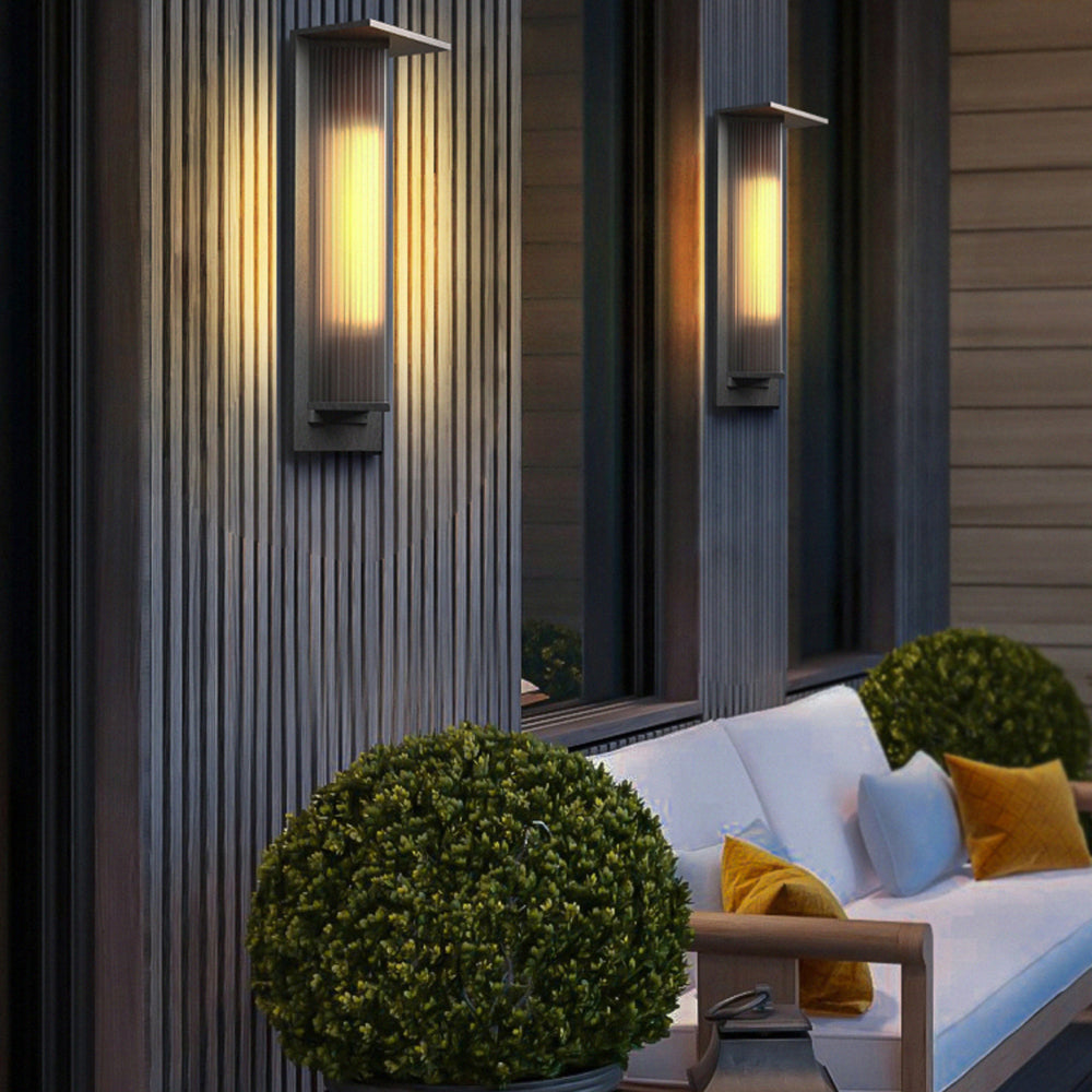 Transparent Rectangular Acrylic Outdoor Wall Lamp