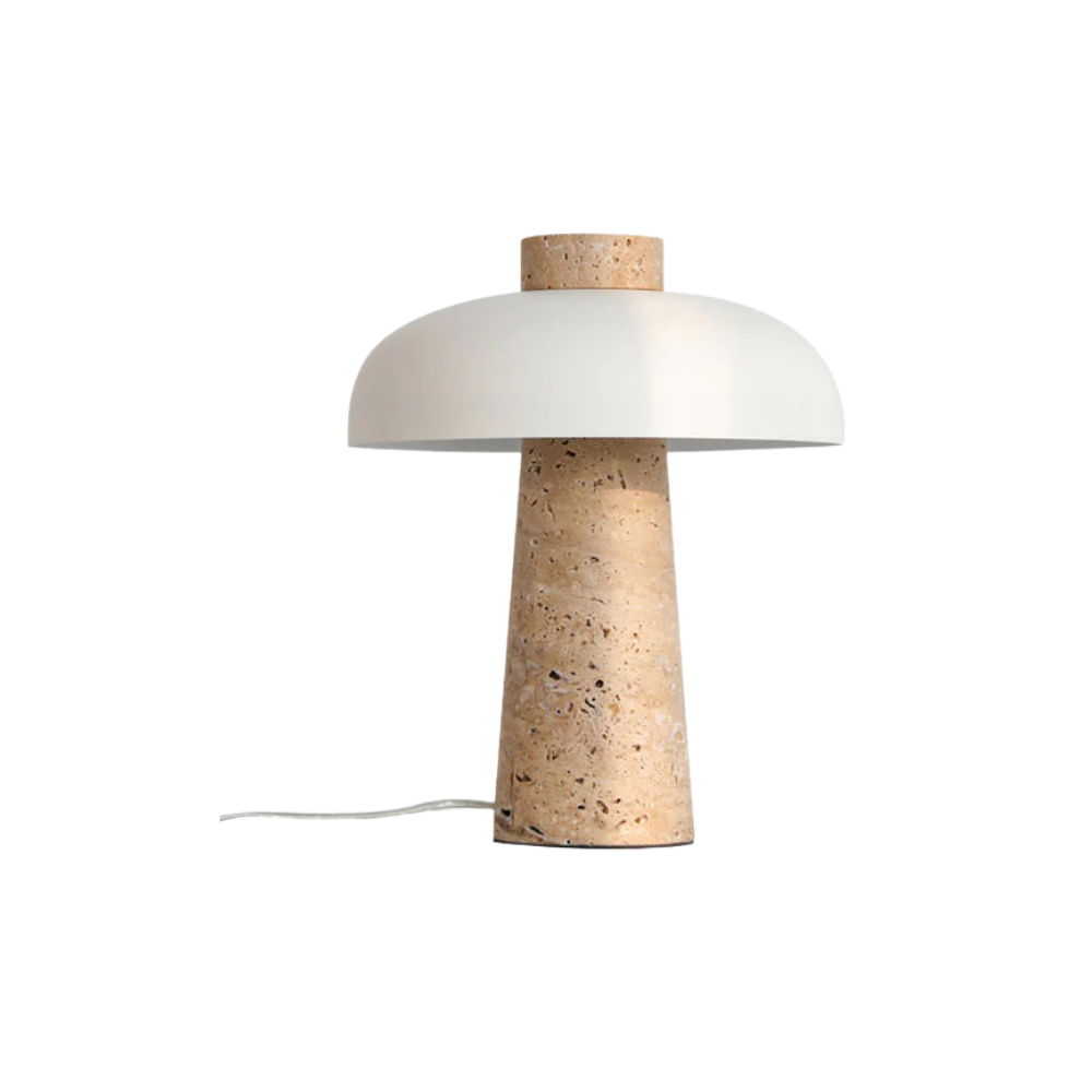 Terrazzo Travertine Mushroom-Shaped Table Lamp