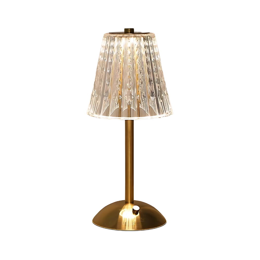 Goldene Kristall Eleganz Drahtlose Tischlampe